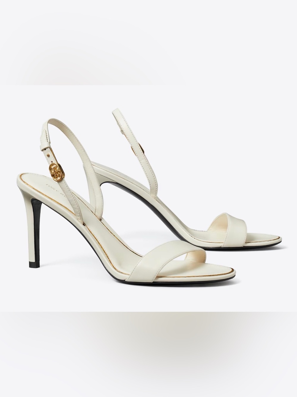 Tory Burch Elegant Women's White Slingback Heeled Sandals